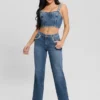 Daisy Rhinestone Pocket Jeans