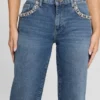 Daisy Rhinestone Pocket Jeans