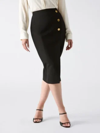 Dalia Buttons Midi Skirt