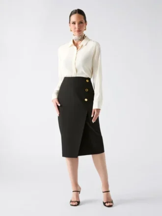 Dalia Buttons Midi Skirt