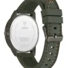 Dark Silver-Tone and Green Silicone Multifunction Watch