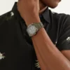 Dark Silver-Tone Multifunction Watch