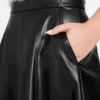 Delores Faux-Leather Circle Skirt