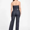 Denim Detachable Strapless Zip Jumpsuit