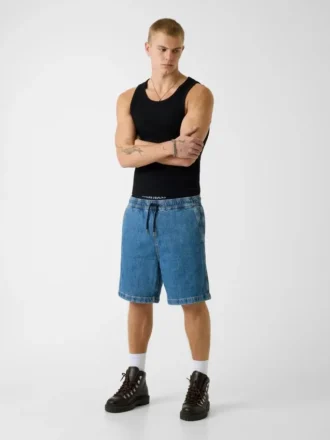 Denim Jogger Shorts