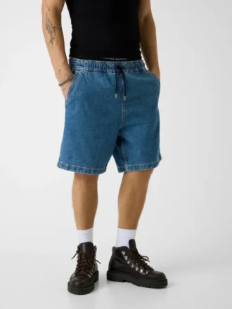 Denim Jogger Shorts