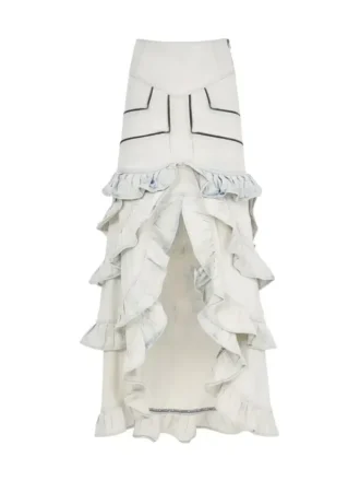 Denim Ruffle Skirt