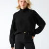Denise Mock-Neck Ribbed Sweater