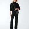 Denise Mock-Neck Ribbed Sweater