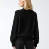 Denise Mock-Neck Ribbed Sweater