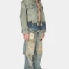 Destroyed Denim Layered Pant