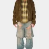 Destroyed Denim Layered Pant