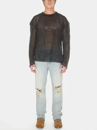 Distressed Denim Flare Pant