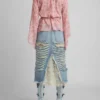 Distressed Denim Skirt