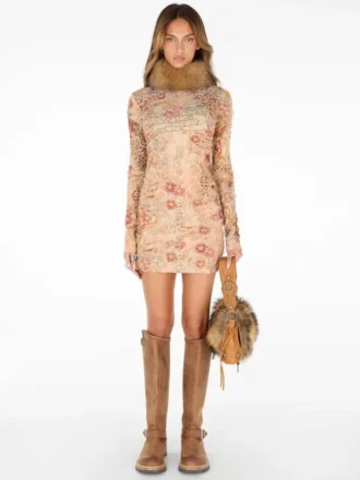 Distressed Mesh Dress