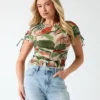 Eco Amaya Printed Mesh Top