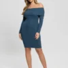 Eco Amber Off-The-Shoulder  Cable Dress
