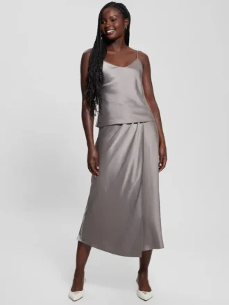 Eco Anastasia Midi Satin Skirt