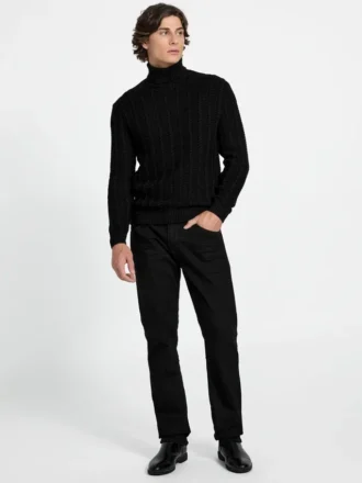 Eco Brandon Cable-Knit Turtleneck Sweater
