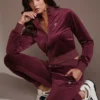Eco Couture Full-Zip Velvet Sweatshirt