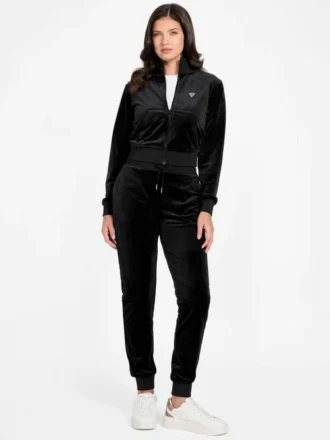 Eco Couture Full-Zip Velvet Sweatshirt