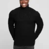 Eco Ezra Turtleneck Cable-Knit Sweater