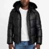 Eco Faux-Leather Puffer Jacket