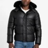 Eco Faux-Leather Puffer Jacket