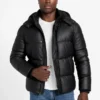 Eco Faux-Leather Puffer Jacket