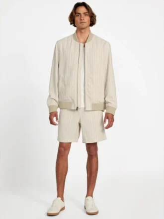 Eco Fletcher Striped Linen Flight Jacket