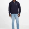 Eco Harris Twill Zip Mock Neck Sweater