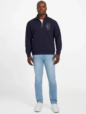 Eco Harris Twill Zip Mock Neck Sweater