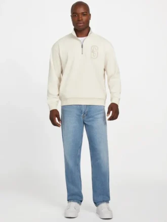 Eco Harris Twill Zip Mock Neck Sweater