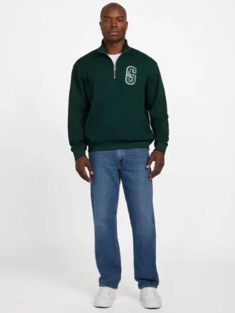 Eco Harris Twill Zip Mock Neck Sweater