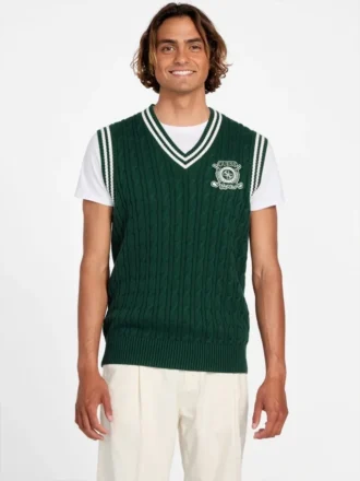 Eco Holden V-Neck Cable-Knit Vest