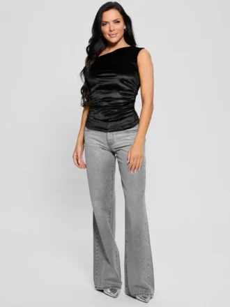Eco Janet One-Shoulder Velvet Top