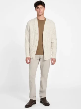 Eco Jeffry Cable-Stitch Cardigan Sweater