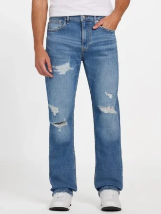 Eco Mason Destroyed Regular-Fit Straight Jeans