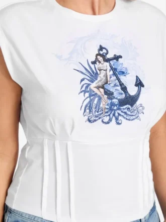 Eco Nautical or Nice Corset Tee