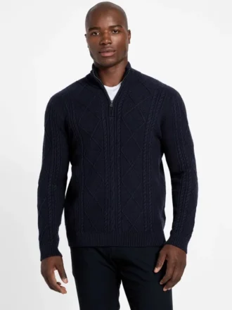 Eco Noel Zip Cable-Knit Sweater