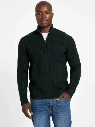 Eco Noel Zip Cable-Knit Sweater