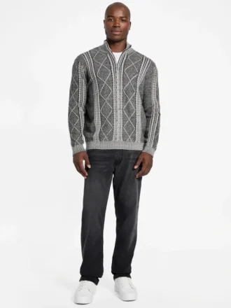 Eco Noel Zip Cable-Knit Sweater