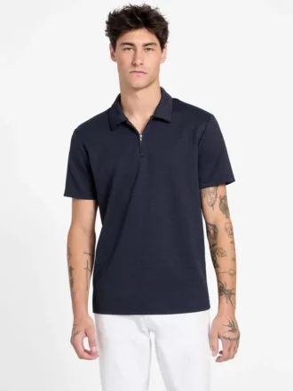 Eco Percy Textured Zip Polo