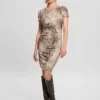 Eco Simonne Ruched Buttons Dress