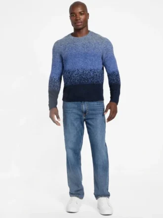 Eco Trey Crewneck Marled Striped Sweater