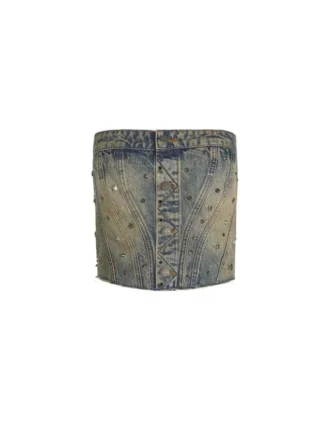 Embellished Denim Corset