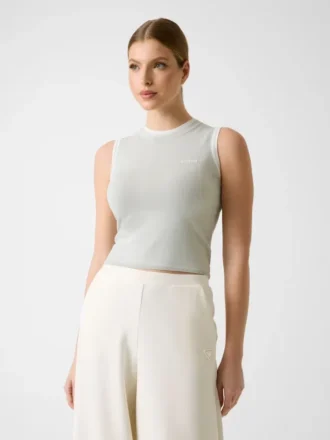 Embroidered Logo Knit Top
