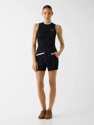 Embroidered Logo Knit Top