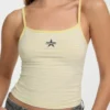 Embroidered Star Crop Top