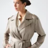 Eva Satin Trench Coat